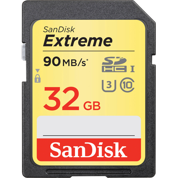 Карта пам'яті SanDisk 32 ГБ SDHC C10 UHS-I U3 R90/W40МБ/с 4K Екстрім